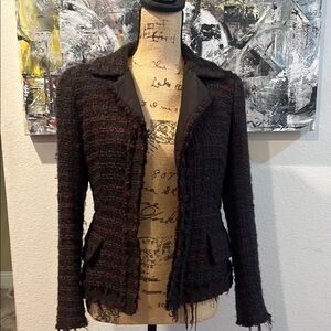 Prada Black and Red Blazer with Tailored Silhouette